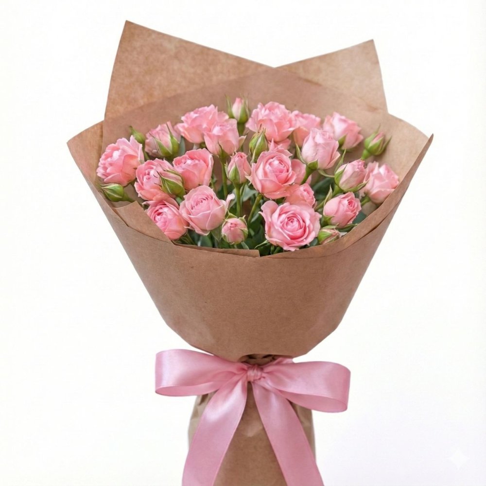 Букет роз Розовая акварель